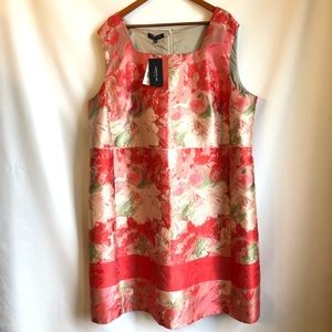 Lafayette 148 Plus Rosebud Coral Sheath Mini Dress